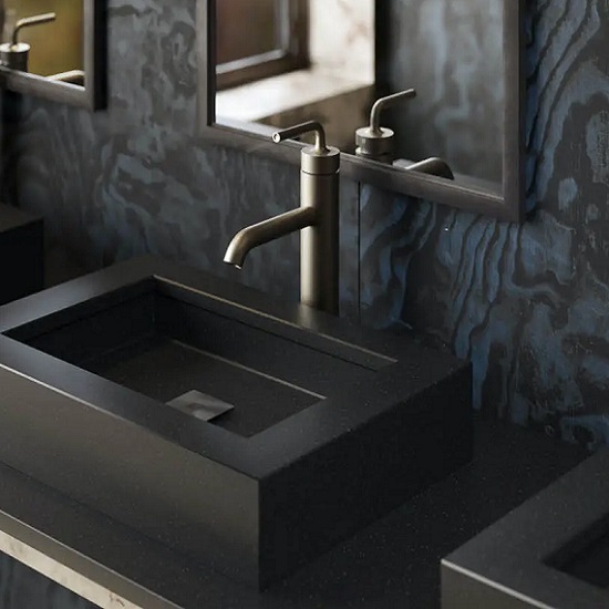 Pared de porcelánico 0.8mm Dekton Liquid Embers