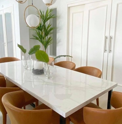 Mesa de cocina con acabo pulido Silestone Ethereal Dusk