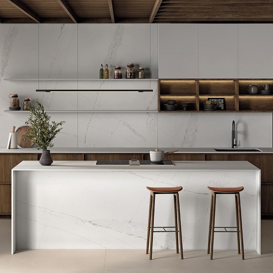 Revestimientos de pared cuarzo Silestone Ethereal Noctis suede