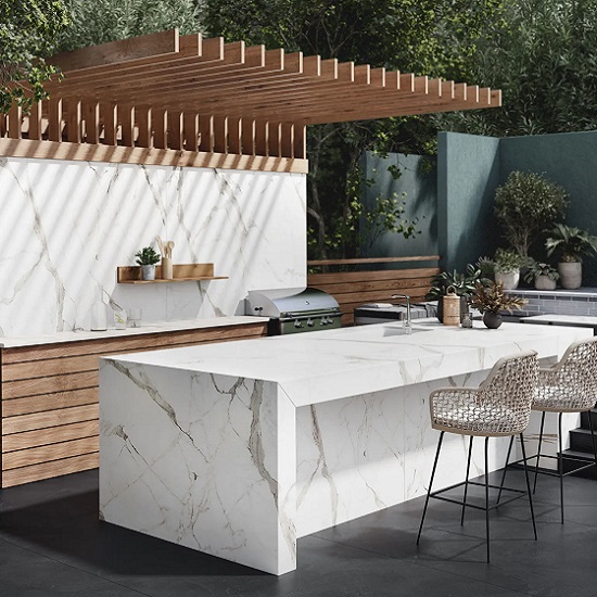 Dekton Daze cocina e isla para exteriores