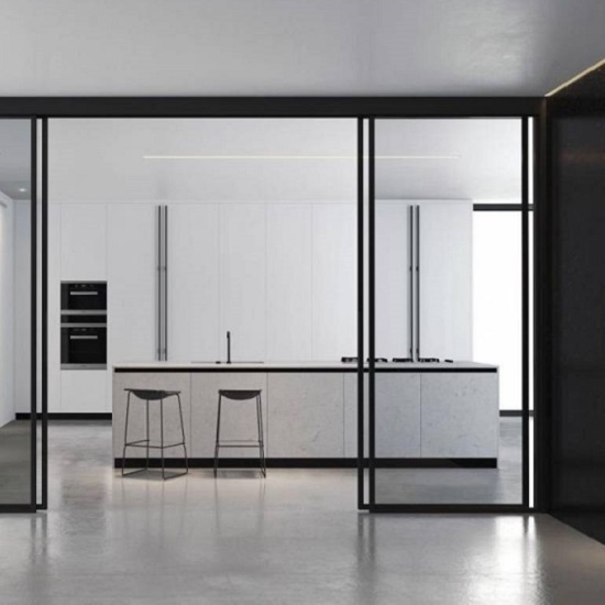 cocina con encimeras de cuarzo Compac Unique Statuario Gold
