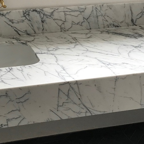 encimera de baño de mármol Statuario