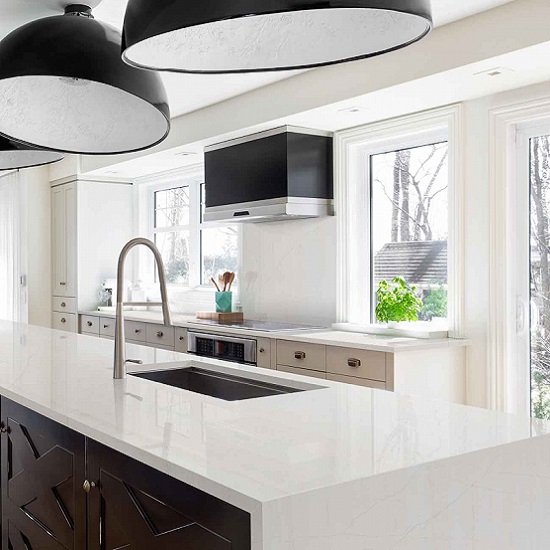 isla de cocinacuarcita blanca Naturamia Exclusive White