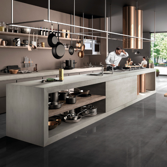 foto de una isla de cocina en Isla cocina Sapienstone Malm Grey