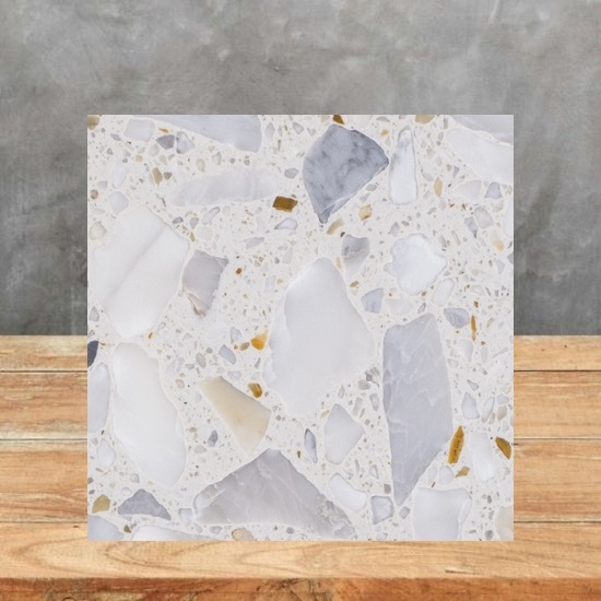 muestra Terrazo Arabescato Bianco