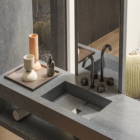 una lavabo de cuarzo Silestone Raw G