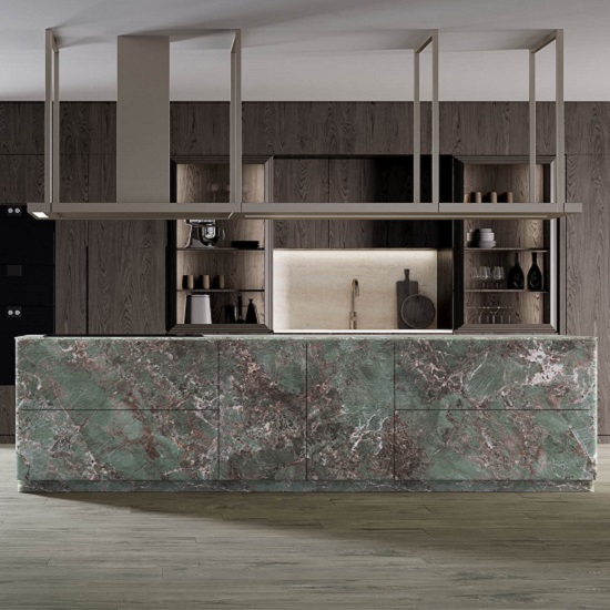 isla de cocina en Ascale Amazonite Seagreen