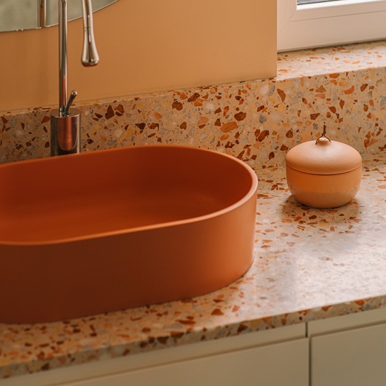 lavabo Terrazo Foscari color rosado