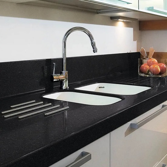 encimera de cocina Granito Negro Angola