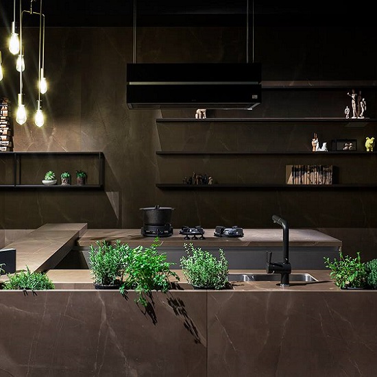 encimera decorada con porcelanico Neolith Pulpis