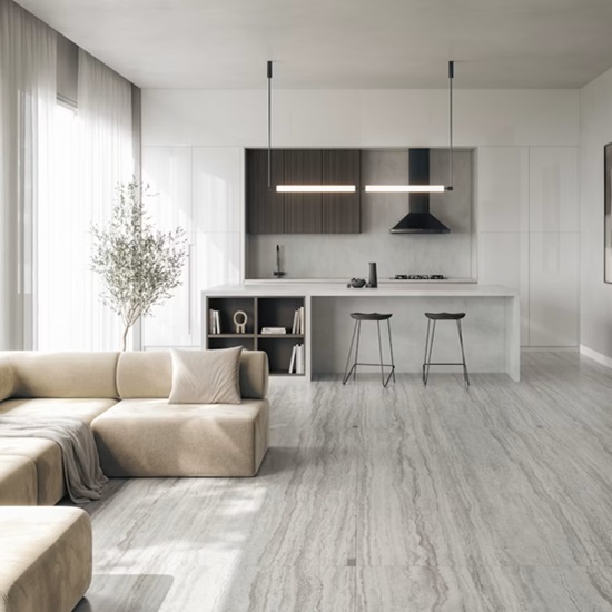 una cocina decorada con encimeras Dekton Sandik